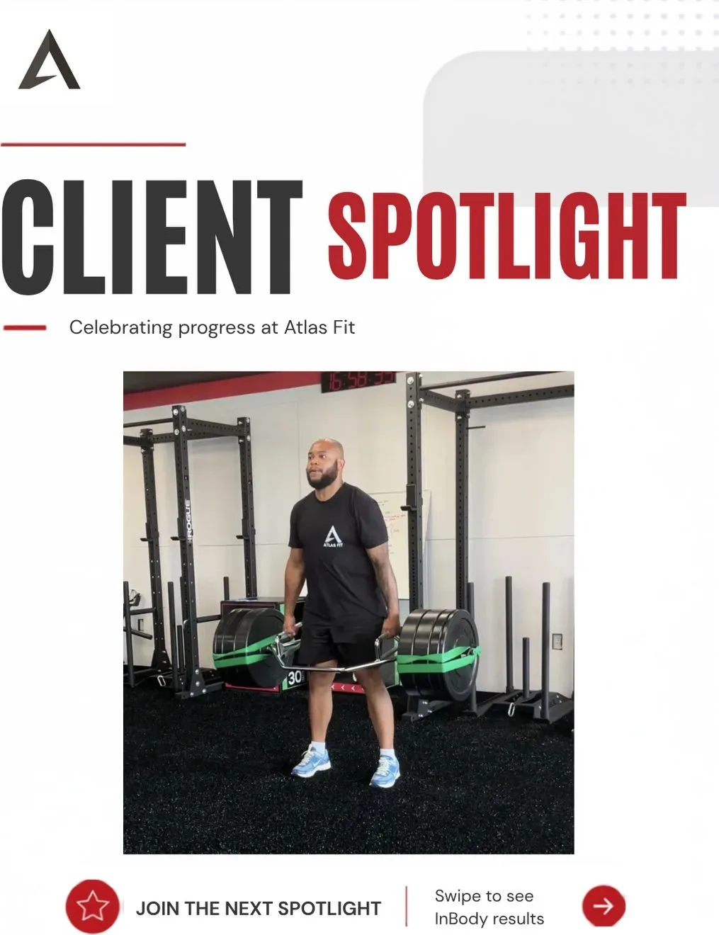Atlas Fit member Marlon training with a sled during his first five weeks